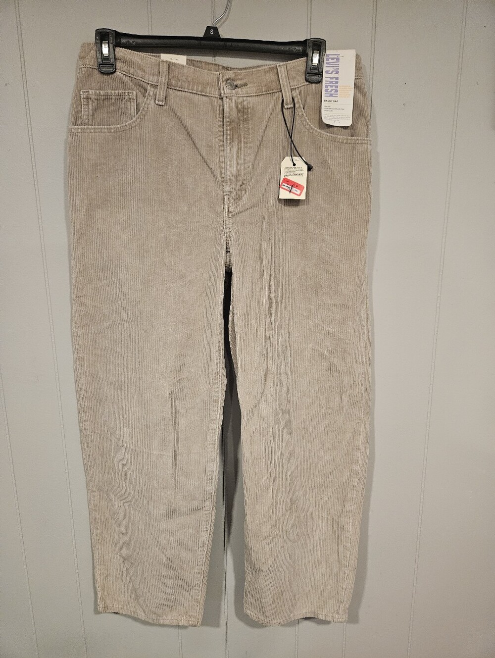 Levi’s Fresh Men's 31x30 Tan Baggy Dad Corduroy Pants Mid Rise Straight Leg NWT